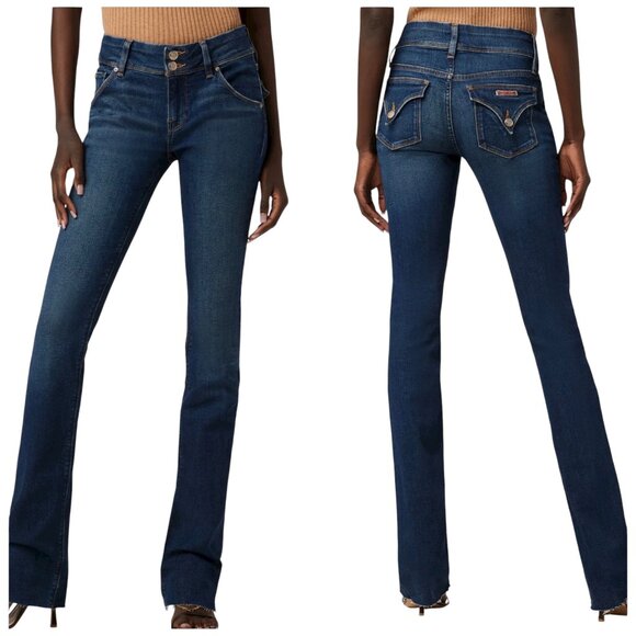 Hudson Beth Mid-Rise Baby Bootcut Flap Pocket Jeans Size 24 - Picture 1 of 8